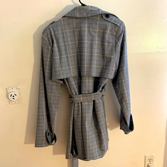 Carolina Belle Montreal Women’s Tie Waist Plaid Jacket Coat Sz L - Picture 4 of 4